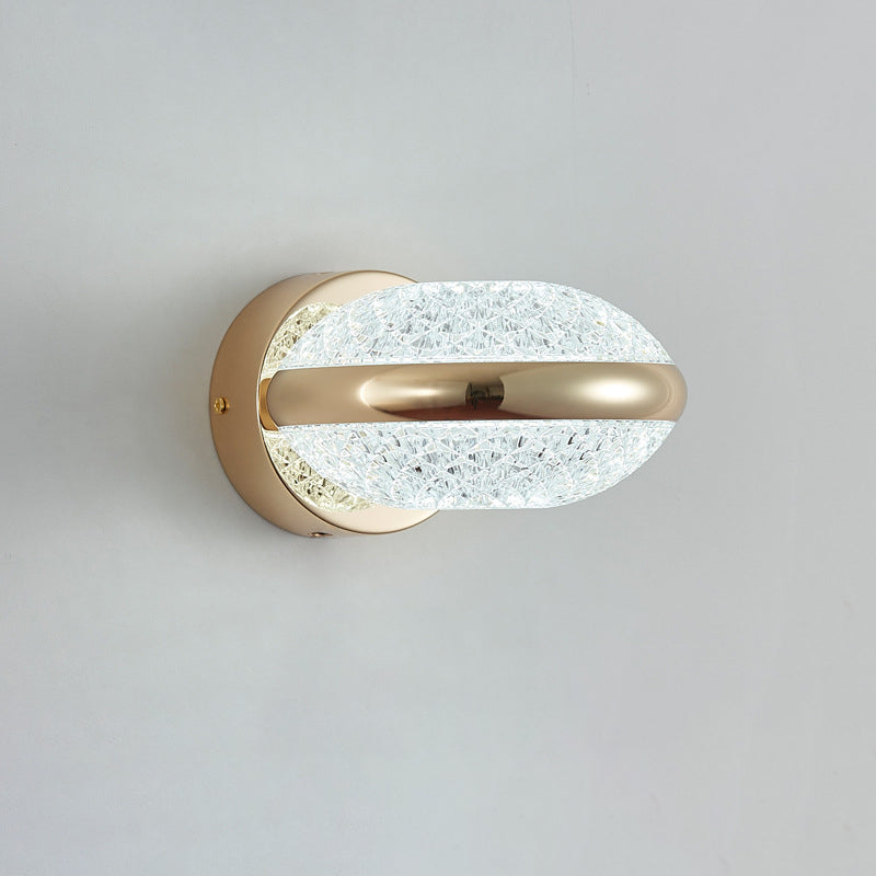 Modern Luxury Iron PMMA Elliptical Round LED Wall Sconce Lamp For Hallway