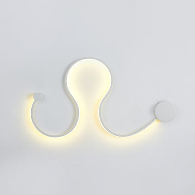 Contemporary Nordic Aluminum Silicone Lines LED Wall Sconce Lamp For Living Room