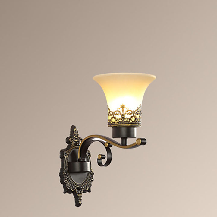Skandinavische moderne minimalistische Blumenglas-Hardware 1-Licht-Wandleuchte 
