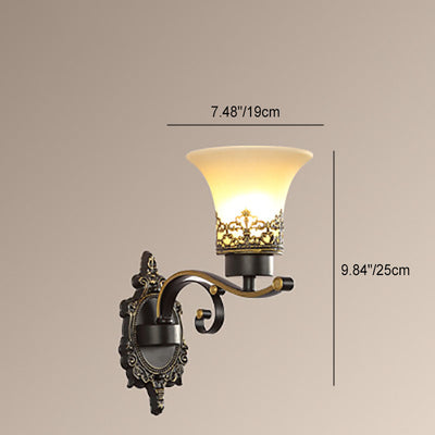 Skandinavische moderne minimalistische Blumenglas-Hardware 1-Licht-Wandleuchte 