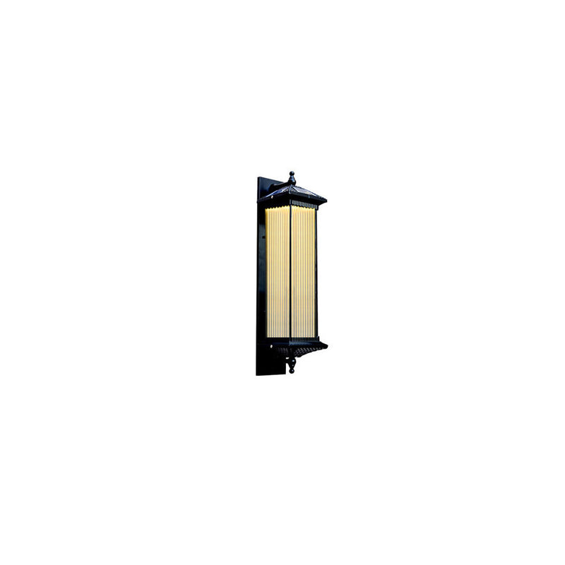 Zeitgenössische Einfachheit Solar Wasserdichte Aluminium Glas Quader 1-Licht Außen Wand Leuchte Lampe Für Garten 