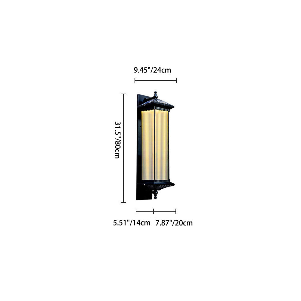 Applique murale extérieure contemporaine en aluminium et verre cuboïde 1 lumière étanche à l&