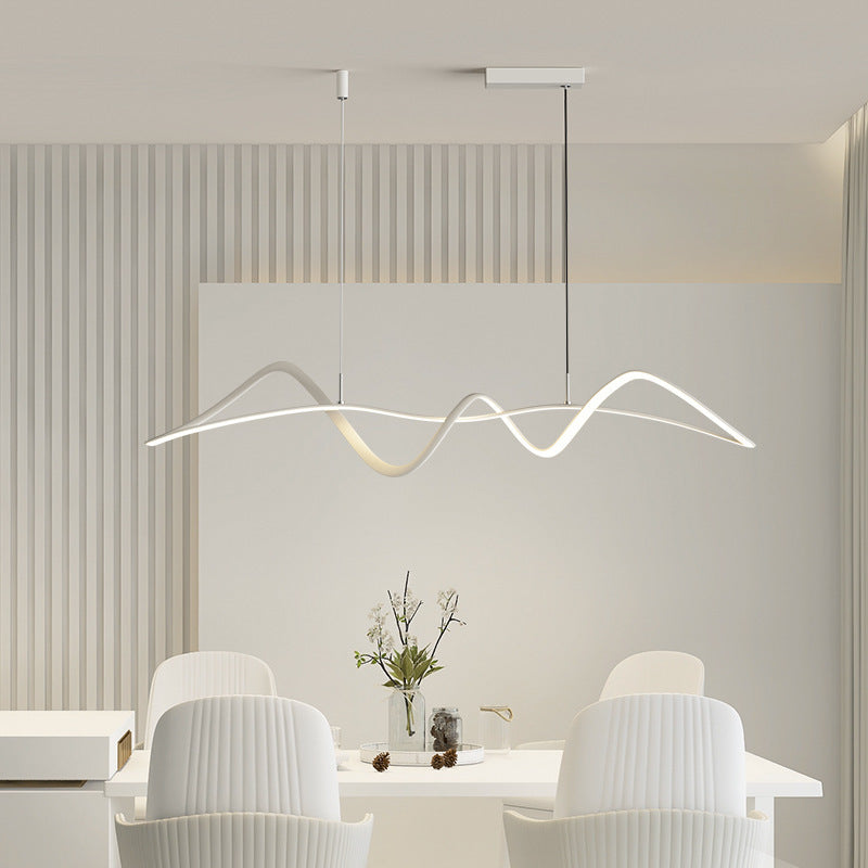 Luz colgante moderna minimalista de aluminio en espiral con tira LED para sala de estar 