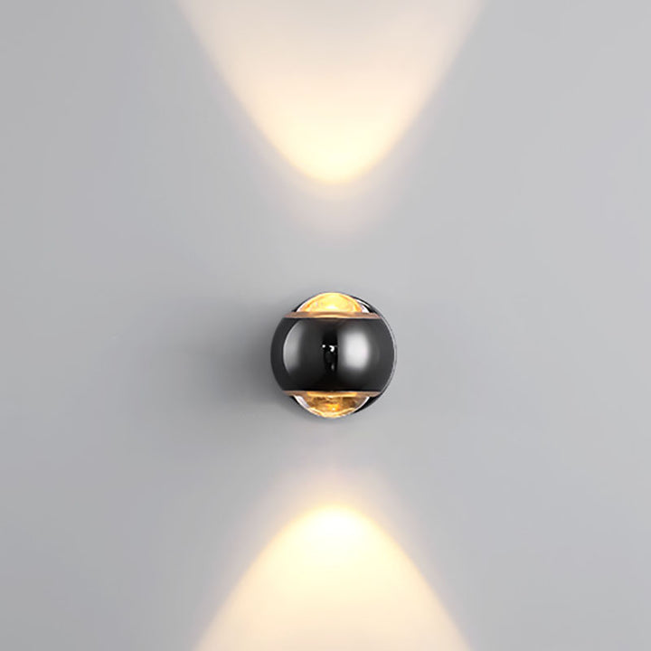 Contemporary Nordic Aluminum Semicircle Up And Down Luminous LED Spotlight Wall Sconce Lamp For Bedroom