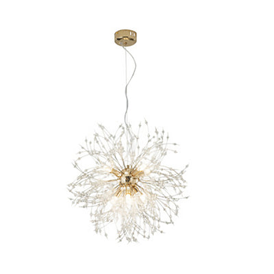 Matériel créatif contemporain Perles de cristal Décorent un design de pissenlit Lustre à 8/9/12 lumières pour salon 