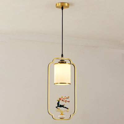 Moderne Luxus Zinklegierung Emaille Zylindrische Schirm 1-Licht Pendelleuchte für Wohnzimmer 