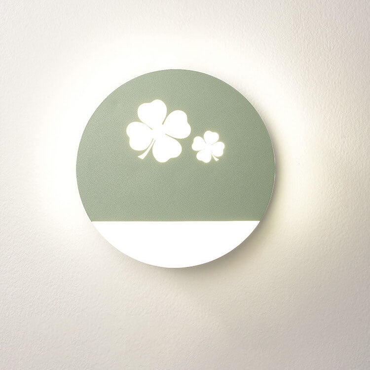 Nordic Creative Four-Leaf Clover Butterfly Decor Acrylic Round LED Wall Sconce Lamp