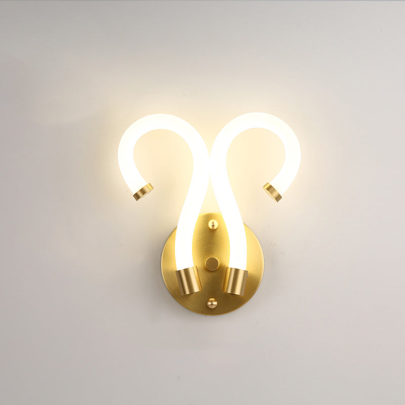 Zeitgenössische kreative Messing Acryl Runde Oval Figur Sechs Acht Brief LED Wandleuchte Lampe für Flur 