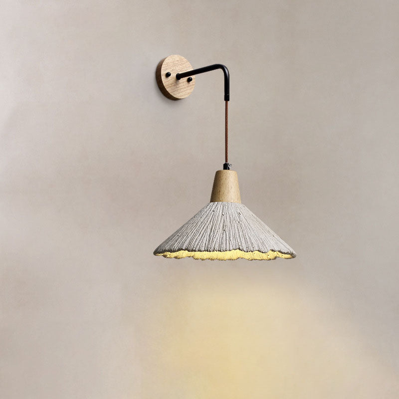 Lampe murale à un feu en bois traditionnel japonais pour salon 