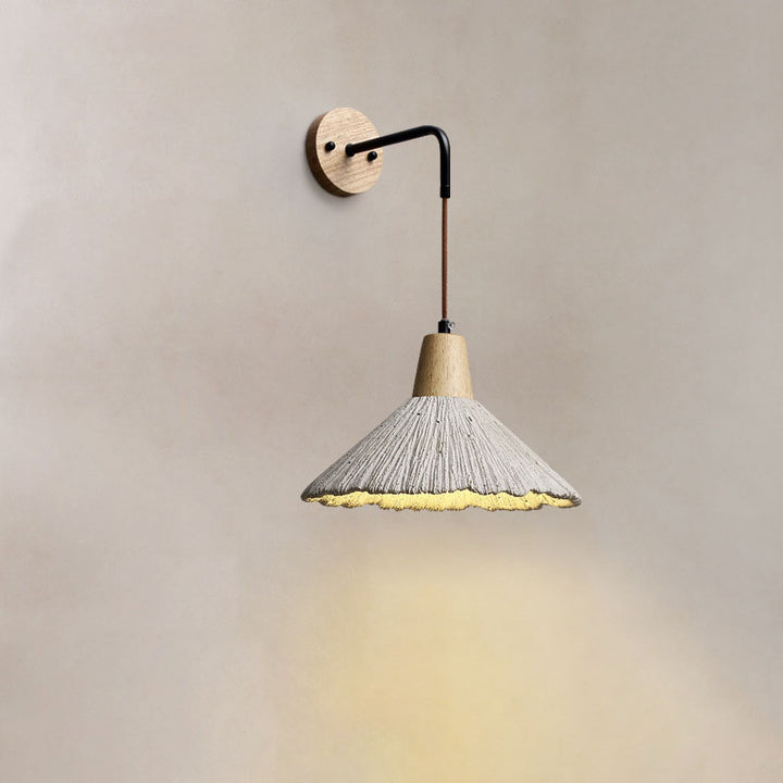 Lampe murale à un feu en bois traditionnel japonais pour salon 