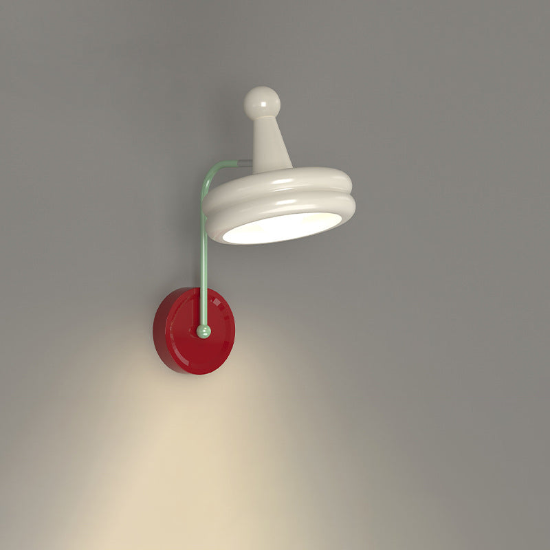 Zeitgenössische kreative Kegel Doppelschicht Scheibe Eisen Glas 1-Licht Wandleuchte Lampe für Wohnzimmer 