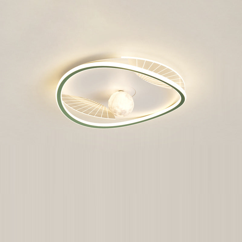 Moderne minimalistische Kreisring Eisen Acryl Aluminium LED Unterputz Deckenleuchte für Schlafzimmer 
