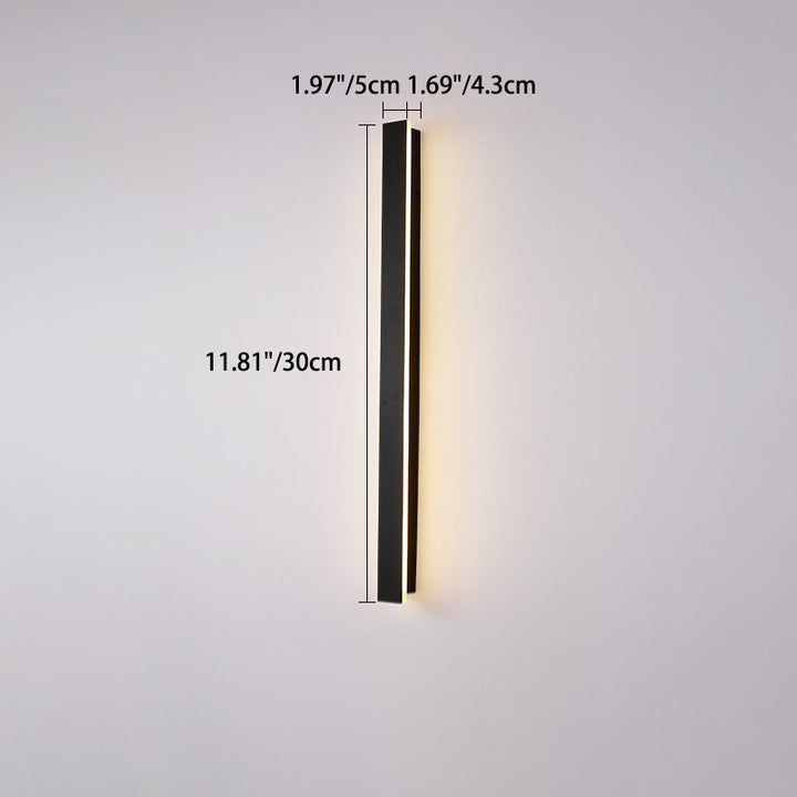 Modern Minimalist Long Rectangular Aluminum Acrylic LED Wall Sconce Lamp For Garden