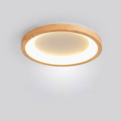 Zeitgenössisches skandinavisches Log Circle Design LED Deckenleuchte für das Wohnzimmer 