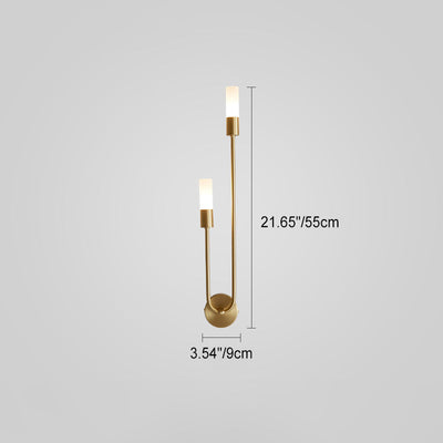 Zeitgenössische nordische Kupfer Acryl Zylinder Ball 1/2/4 Licht Wandleuchte Lampe für Wohnzimmer 