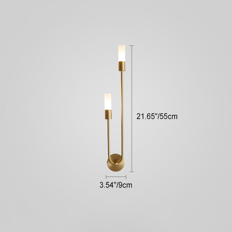 Zeitgenössische nordische Kupfer Acryl Zylinder Ball 1/2/4 Licht Wandleuchte Lampe für Wohnzimmer 