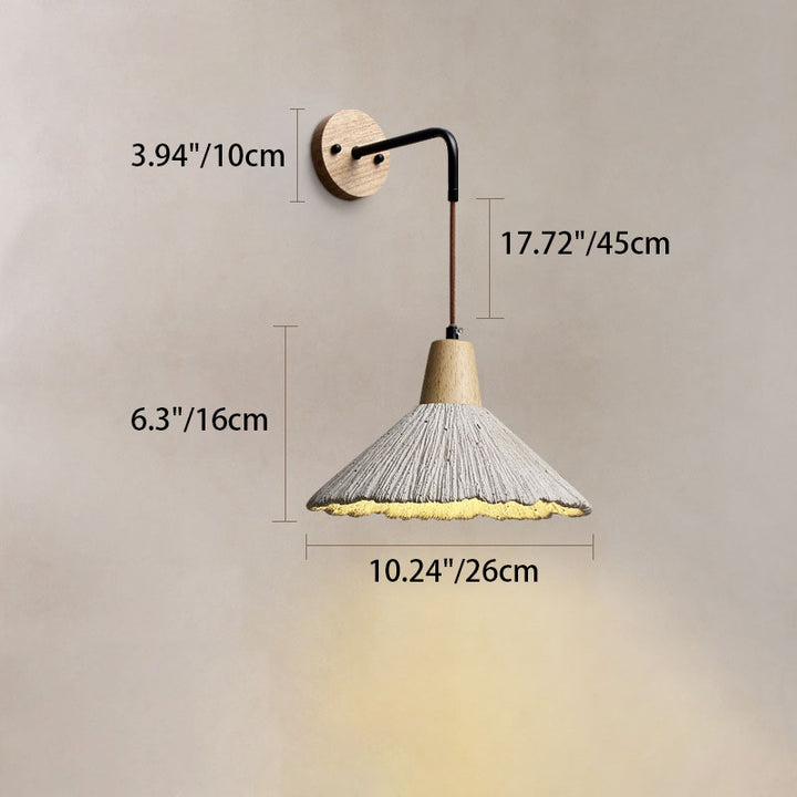 Lampe murale à un feu en bois traditionnel japonais pour salon 