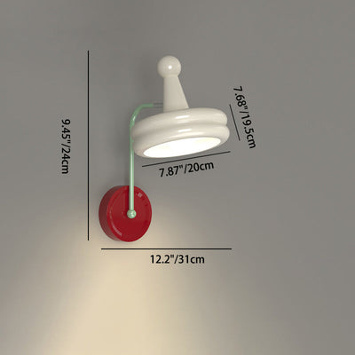 Zeitgenössische kreative Kegel Doppelschicht Scheibe Eisen Glas 1-Licht Wandleuchte Lampe für Wohnzimmer 