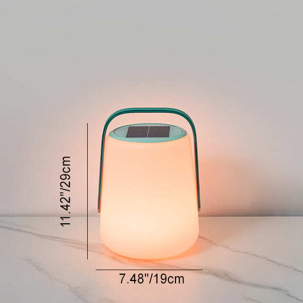 Modern Minimalist Solar Waterproof Leather PE Cylinder Striped Lantern Portable LED Landscape Lighting Outdoor Light For Outdoor Patio