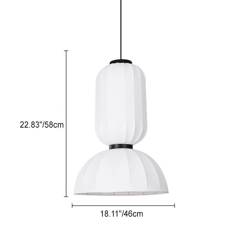 Japanese Creative Silk Fabric Round 1-Light Pendant Light