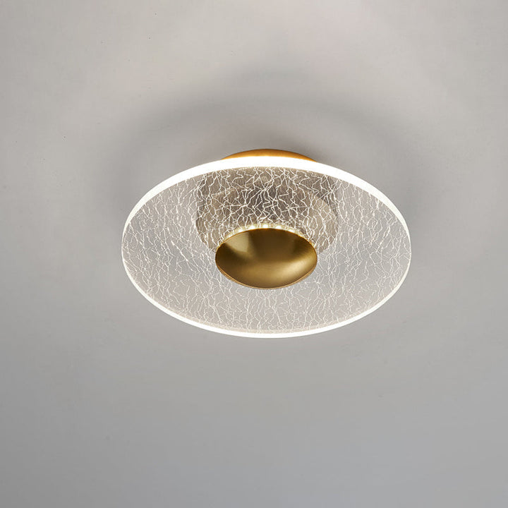 Lustre semi-encastré LED en acrylique à motif géométrique circulaire vertical de luxe contemporain pour salon 