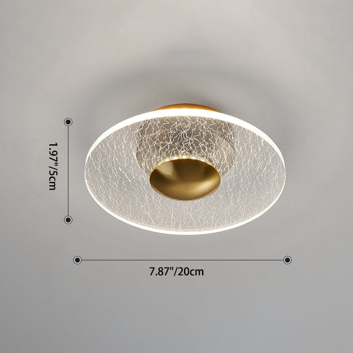 Lustre semi-encastré LED en acrylique à motif géométrique circulaire vertical de luxe contemporain pour salon 