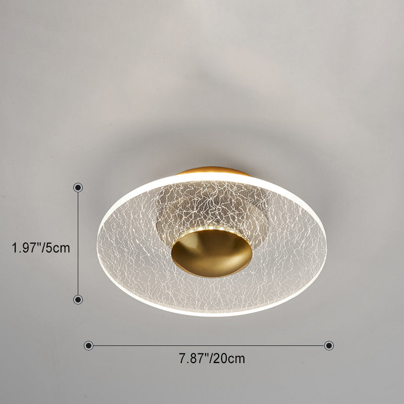 Luz de techo LED semi-empotrada moderna minimalista redonda cuadrada de flores de acrílico y metal para dormitorio 