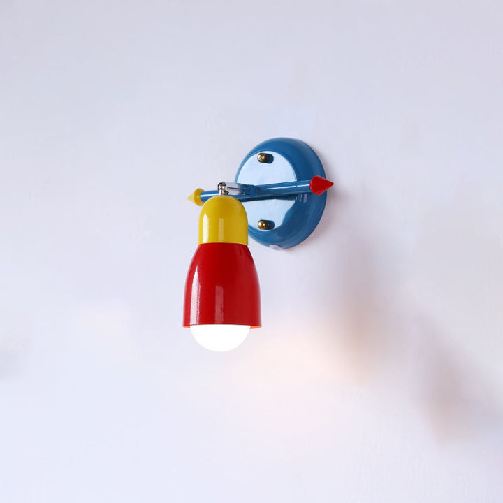 Aplique de pared con brazo oscilante de hierro creativo contemporáneo de 1 luz para dormitorio 