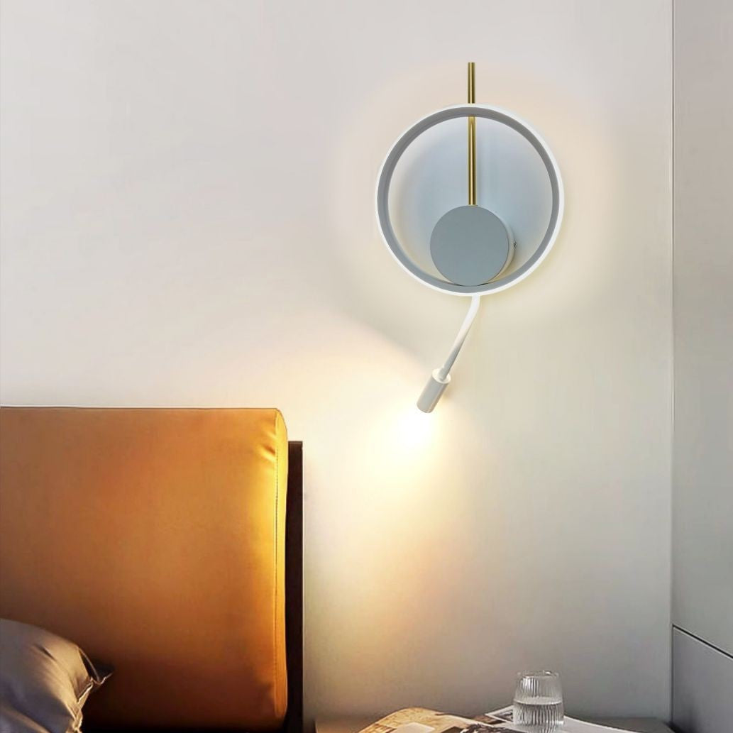 Applique Murale LED en Fer Aluminium Acrylique Feuille Ronde Minimaliste Moderne Pour Salon 