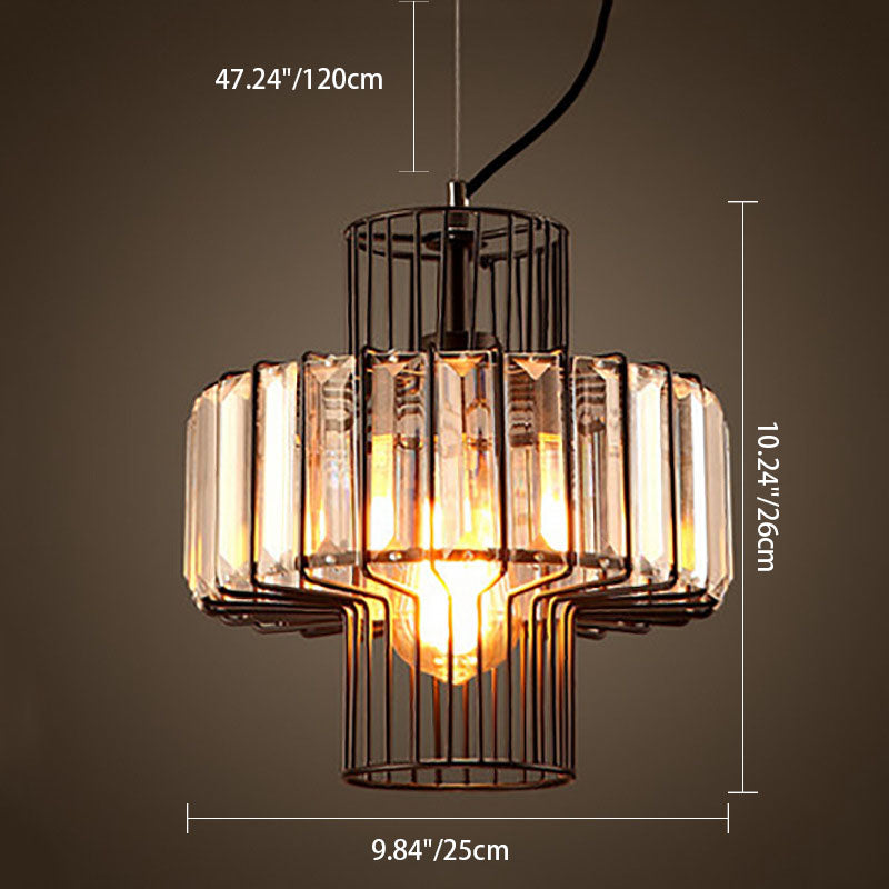 Industrial Personality Iron Cage Shaped 1-Light Pendant Light