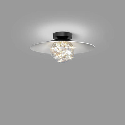 Modern Minimalist Full Of Stars Round Iron Glass LED Semi-Flush Mount Ceiling Light