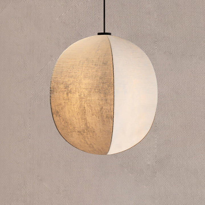Forme de lanterne anti-soie Zen japonaise traditionnelle 1 lumière suspension pour salon 