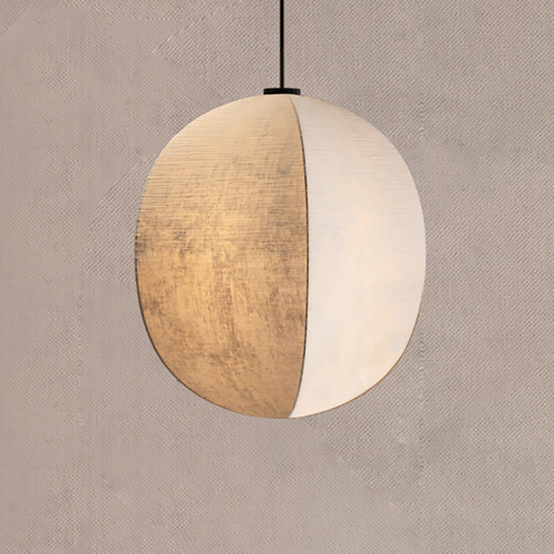 Forme de lanterne anti-soie Zen japonaise traditionnelle 1 lumière suspension pour salon 