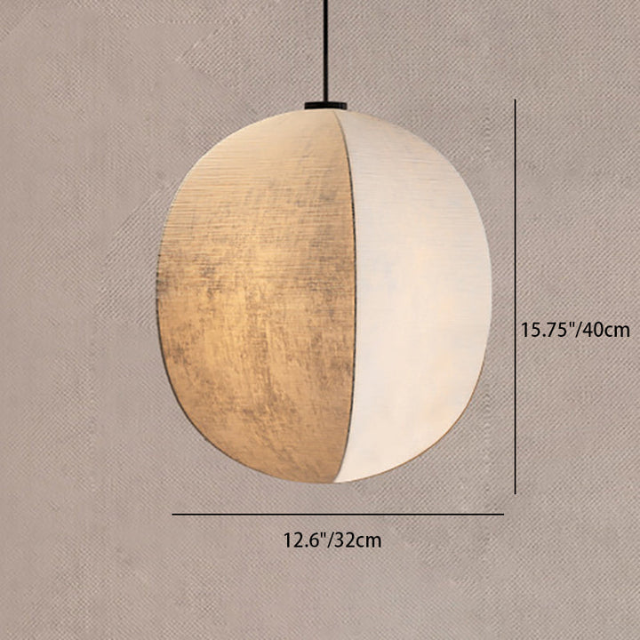 Forme de lanterne anti-soie Zen japonaise traditionnelle 1 lumière suspension pour salon 