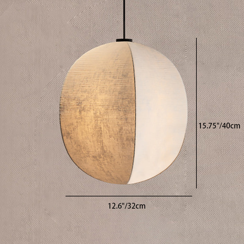 Forme de lanterne anti-soie Zen japonaise traditionnelle 1 lumière suspension pour salon 