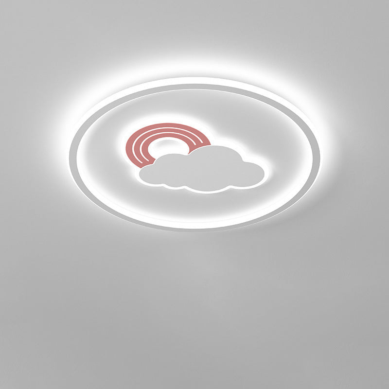Plafonnier LED en acrylique avec nuage arc-en-ciel créatif contemporain pour salon 