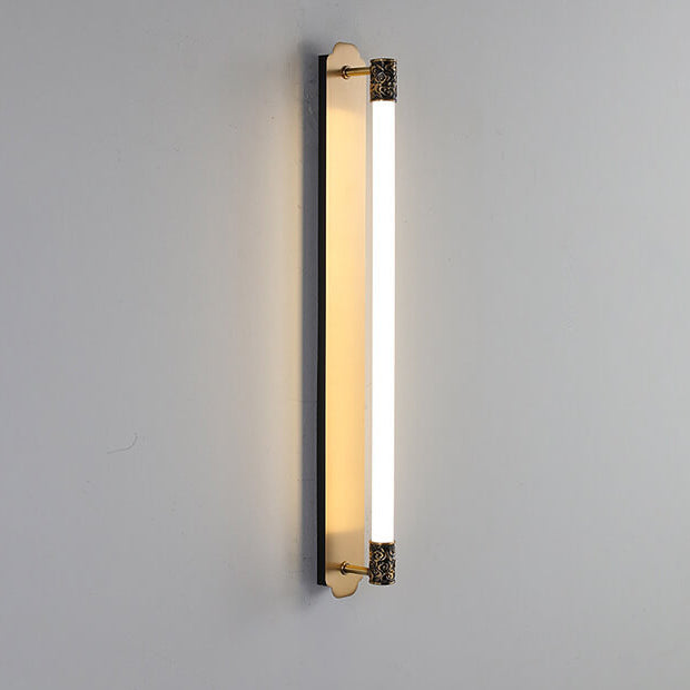 Lámpara Aplique de Pared LED de Tira Recta de Cobre Minimalista Moderna 