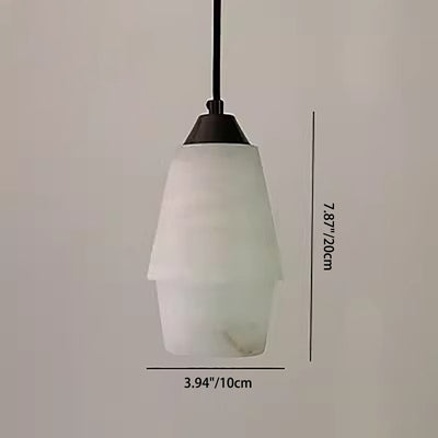 Moderne minimalistische Zylinder Kupfer Marmor 1-Licht Pendelleuchte für Schlafzimmer 