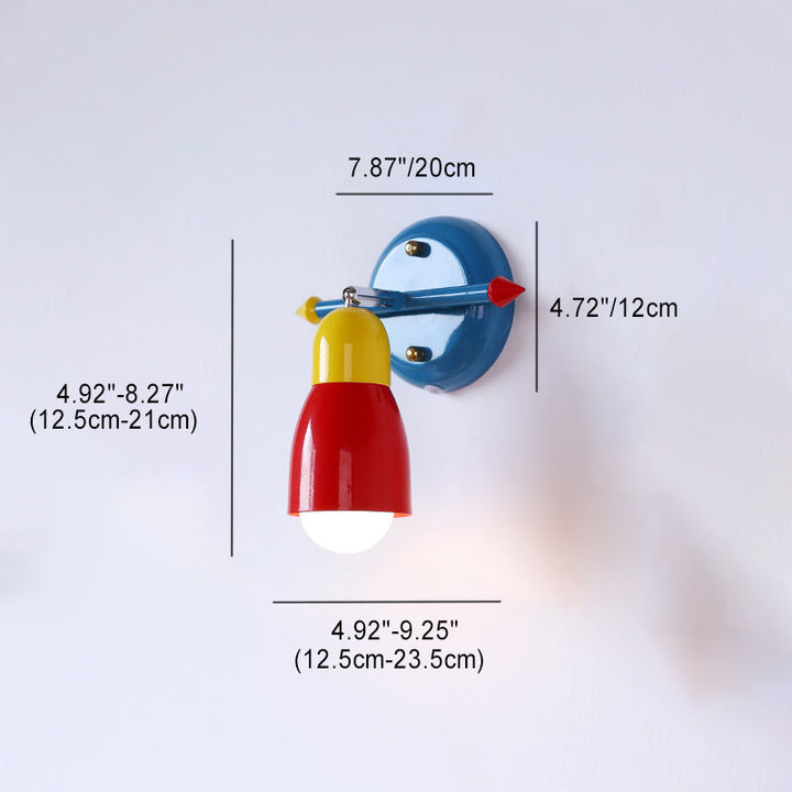 Aplique de pared con brazo oscilante de hierro creativo contemporáneo de 1 luz para dormitorio 