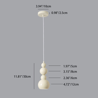 Zeitgenössische nordische cremeweiße Kürbis-Pendelleuchte mit 1 Licht für das Wohnzimmer 