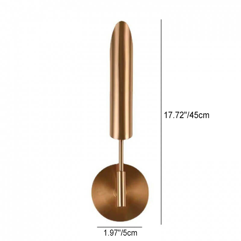 Modern Luxury Gold Iron Lampshade Cylinder 1/2-Light Wall Sconce Lamp