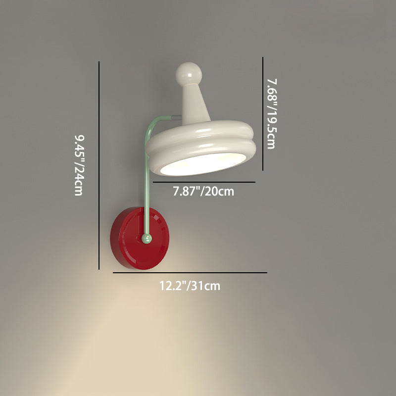 Moderne Einfachheit Runde Eisen Metall 1-Licht Wandleuchte Lampe für Schlafzimmer 