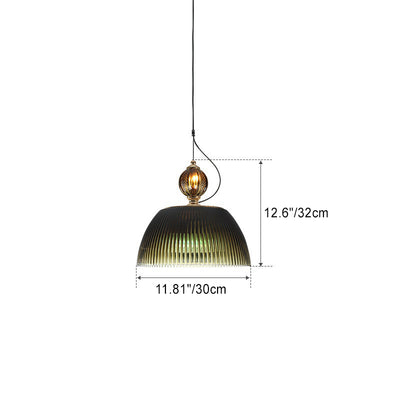 Zeitgenössische Retro grün gestreifte Glas Eisen 2-Licht Pendelleuchte für Schlafzimmer 