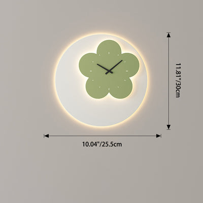 Horloge décorative ronde contemporaine créative en forme de cœur en fer acrylique LED applique murale pour chambre 