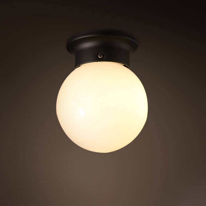 Modern Minimalist Glass Sphere 1-Light Semi-Flush Mount Ceiling Light