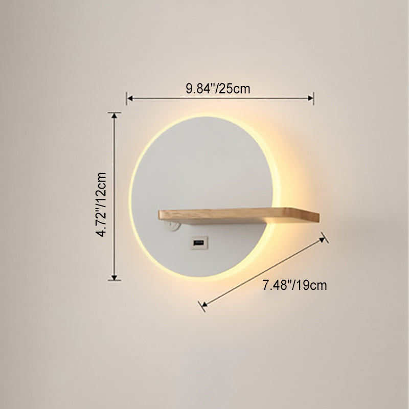 Moderne minimalistische Log-Acryl-Runde-LED-Wandleuchte für das Schlafzimmer 