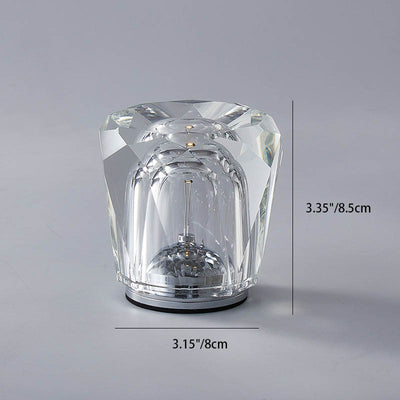 Contemporary Creative Cylinder Crystal LED Table Lamp For Bedroom