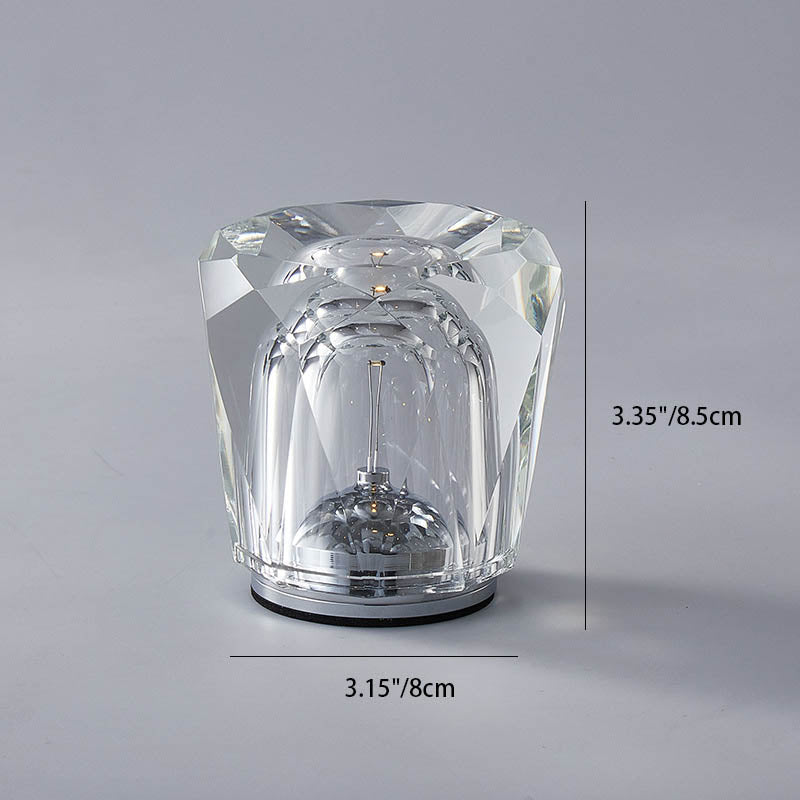 Contemporary Creative Cylinder Crystal LED Table Lamp For Bedroom