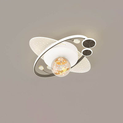 Contemporary Nordic Iron Acrylic Elliptical Star LED Semi-Flush Mount Ceiling Light For Bedroom