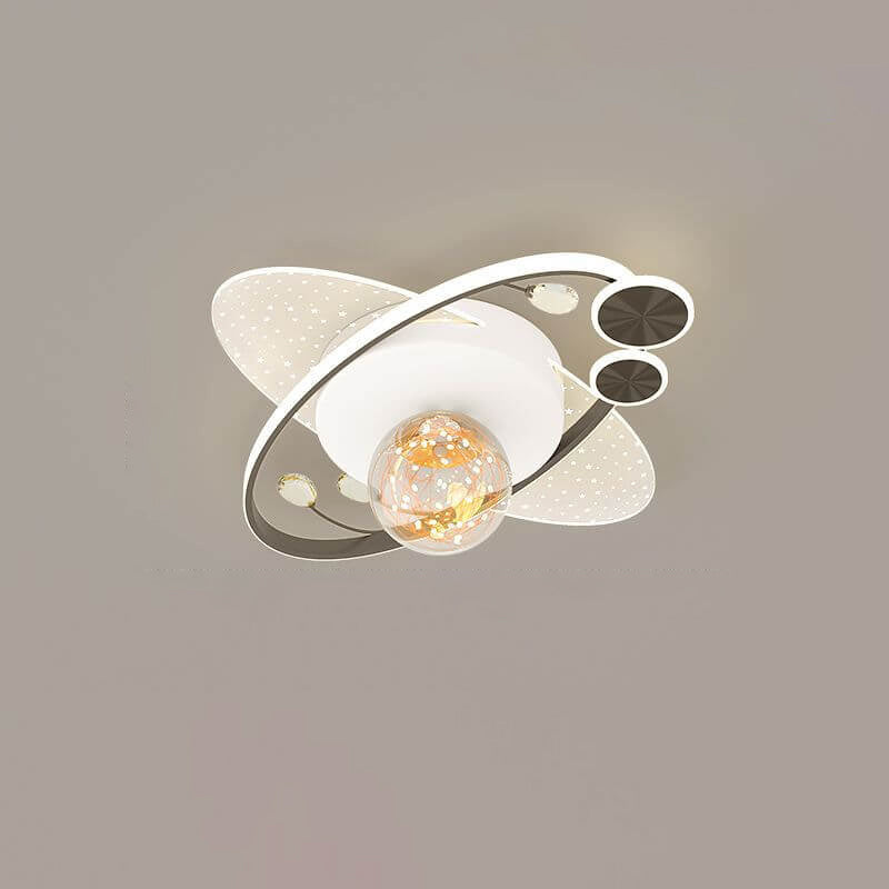 Contemporary Nordic Iron Acrylic Elliptical Star LED Semi-Flush Mount Ceiling Light For Bedroom